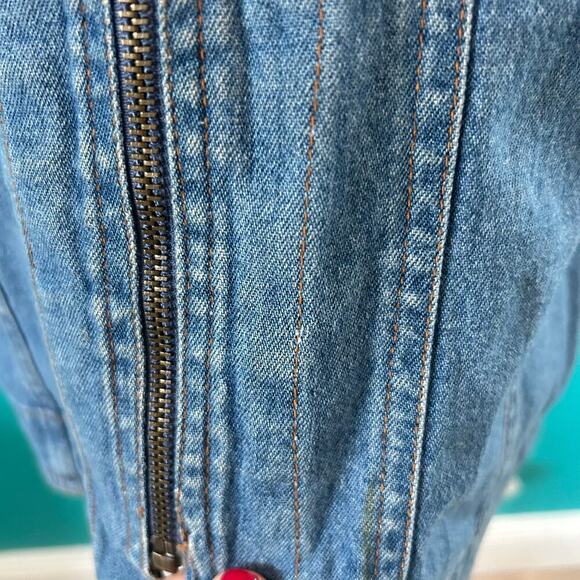 Rythm Blue Denim Full Zip Vest Cotton Collared Medium Wash Size L - Picture 2 of 4